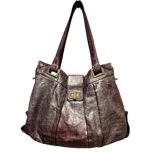 Kooba Handbags - Kooba Natasha Silver/Red Leather convertible Tote/Hobo handbag MSRP $675